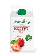 Йогурт питьевой Летний луг клубника 2.5%, 475г