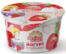 Йогурт Вятская дымка клубника 2.5%, 125г