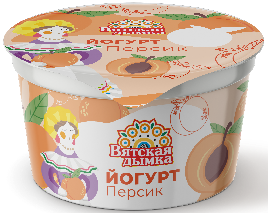 Йогурт Вятская дымка персик 2.5%, 125г
