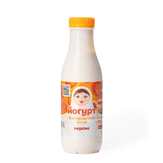 Йогурт питьевой Богородское село персик 2.5%, 450г
