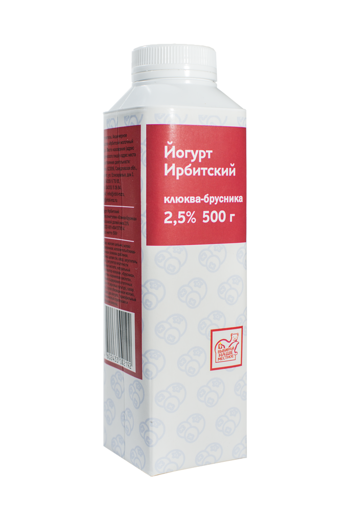 Йогурт питьевой Ирбитский молочный завод клюква-брусника 2.5%, 500г