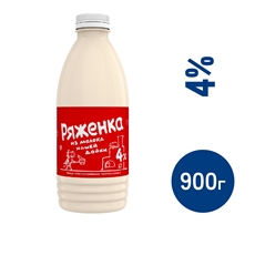 Ряженка Нашей дойки из молока 4%, 900г