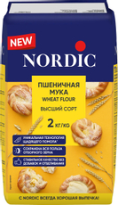 Мука пшеничная Nordic хлебопекарная высший сорт, 2кг