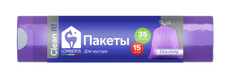 Пакеты для мусора Lomberta Overlap с затяжкой, 35л x 15шт