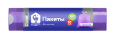 Пакеты для мусора Lomberta Overlap с затяжкой, 60л x 10шт