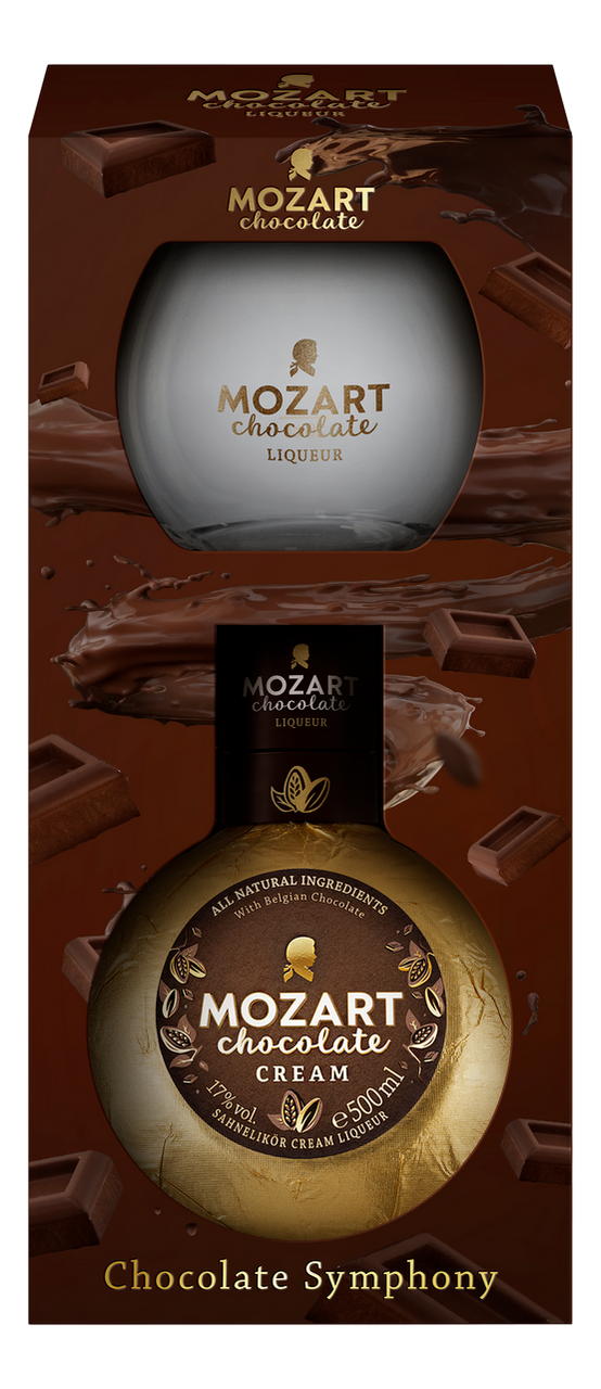 Изображение товара Ликер Mozart Chocolate Cream + бокал, 0.5л
