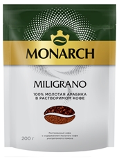 Кофе Monarch Milligrano растворимый с молотым, 200г