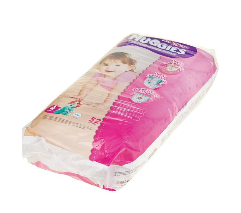 Трусики для девочек HUGGIES 4 (9-14кг), 52шт купить с доставкой на дом ...
