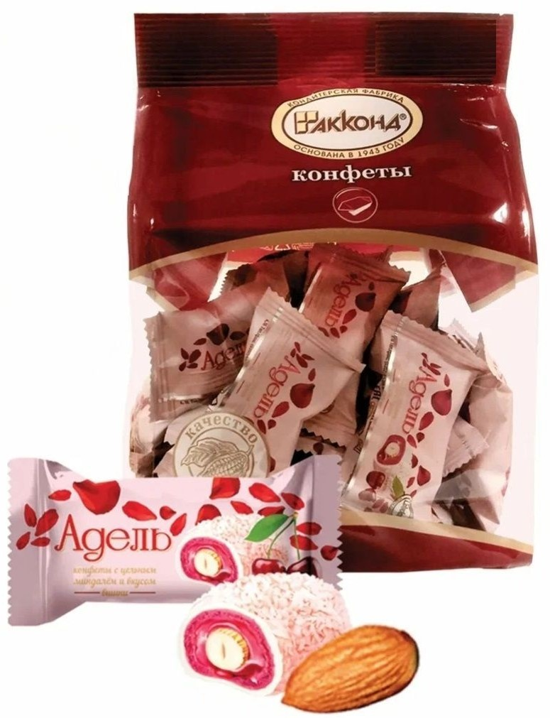 Конфеты Акконд Адель цельный миндаль и вишня, 500г