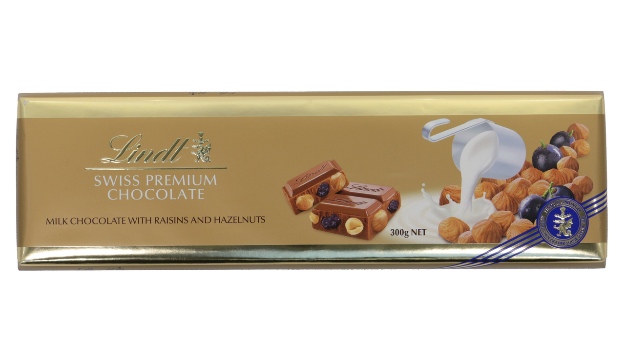 Шоколад молочный Lindt орех-изюм, 300г купить с доставкой на дом, цены в  интернет-магазине