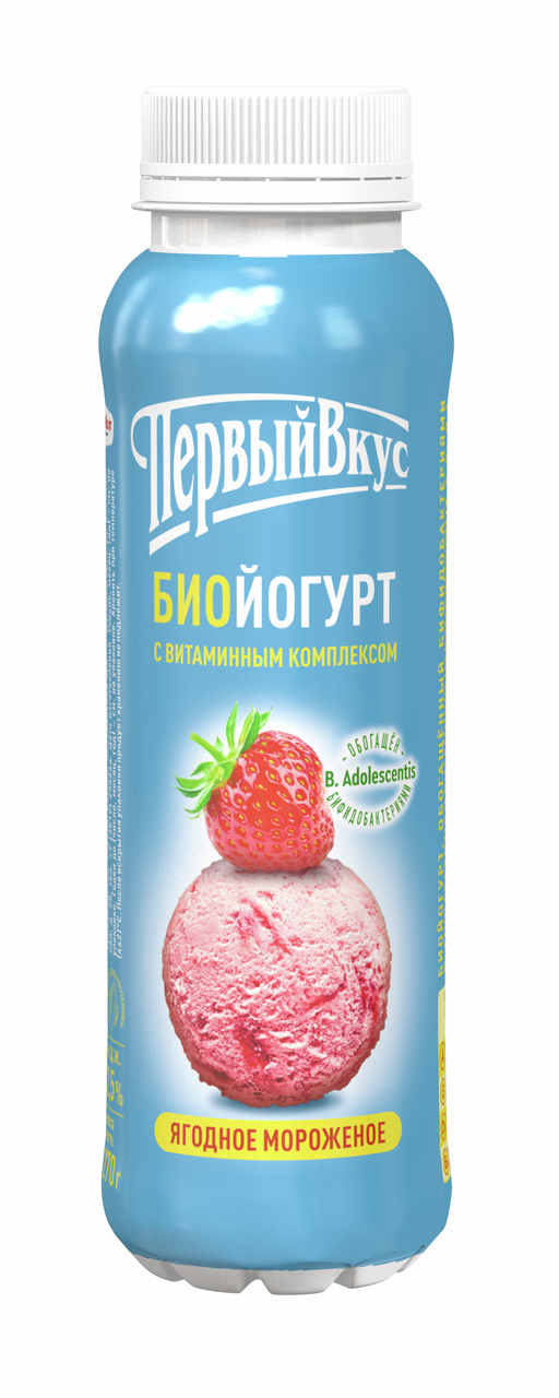Биойогурт питьевой Первый вкус ягодное мороженое 2.5%, 270г