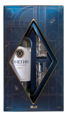 Водка Онегин + 2 рюмки в подарочной упаковке, 0.7л