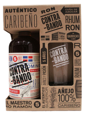 Ром Contrabando 5 лет + стакан в подарочной упаковке, 0.7л