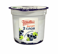 Йогурт Первый вкус двухслойный черная смородина 6%, 125г