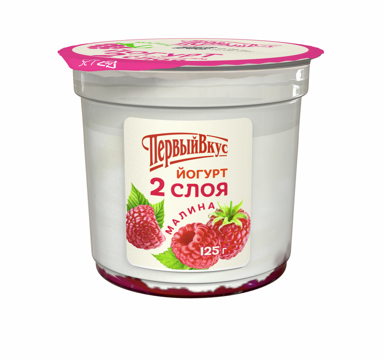 Йогурт Первый вкус двухслойный малина 6%, 125г