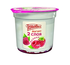 Йогурт Первый вкус двухслойный малина 6%, 125г