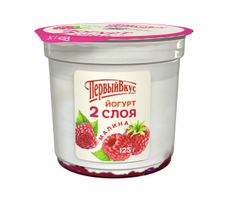 Йогурт Первый вкус двухслойный малина 6%, 125г