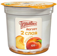 Йогурт Первый вкус двухслойный персик 6%, 125г