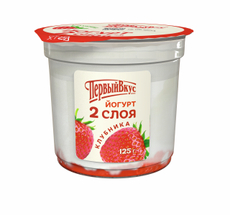 Йогурт Первый вкус двухслойный клубника 6%, 125г