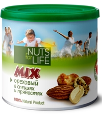 Микс ореховый Nuts for Life в специях и пряностях, 115г