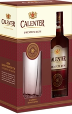 Ром Calenter + стакан в подарочной упаковке, 0.75л