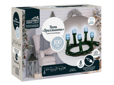 Электрогирлянда нить Glos Бриллианты System In 100Led холодный белый, 10м