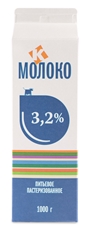 Молоко Рыбинский МЗ 3.2%, 1кг