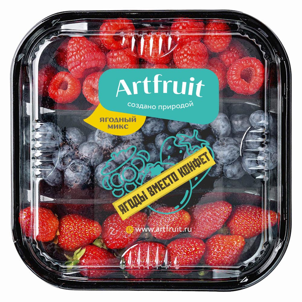 Изображение товара Ягодный микс Artfruit голубика-малина-клубника 300 г — вкусные и полезные ягоды
