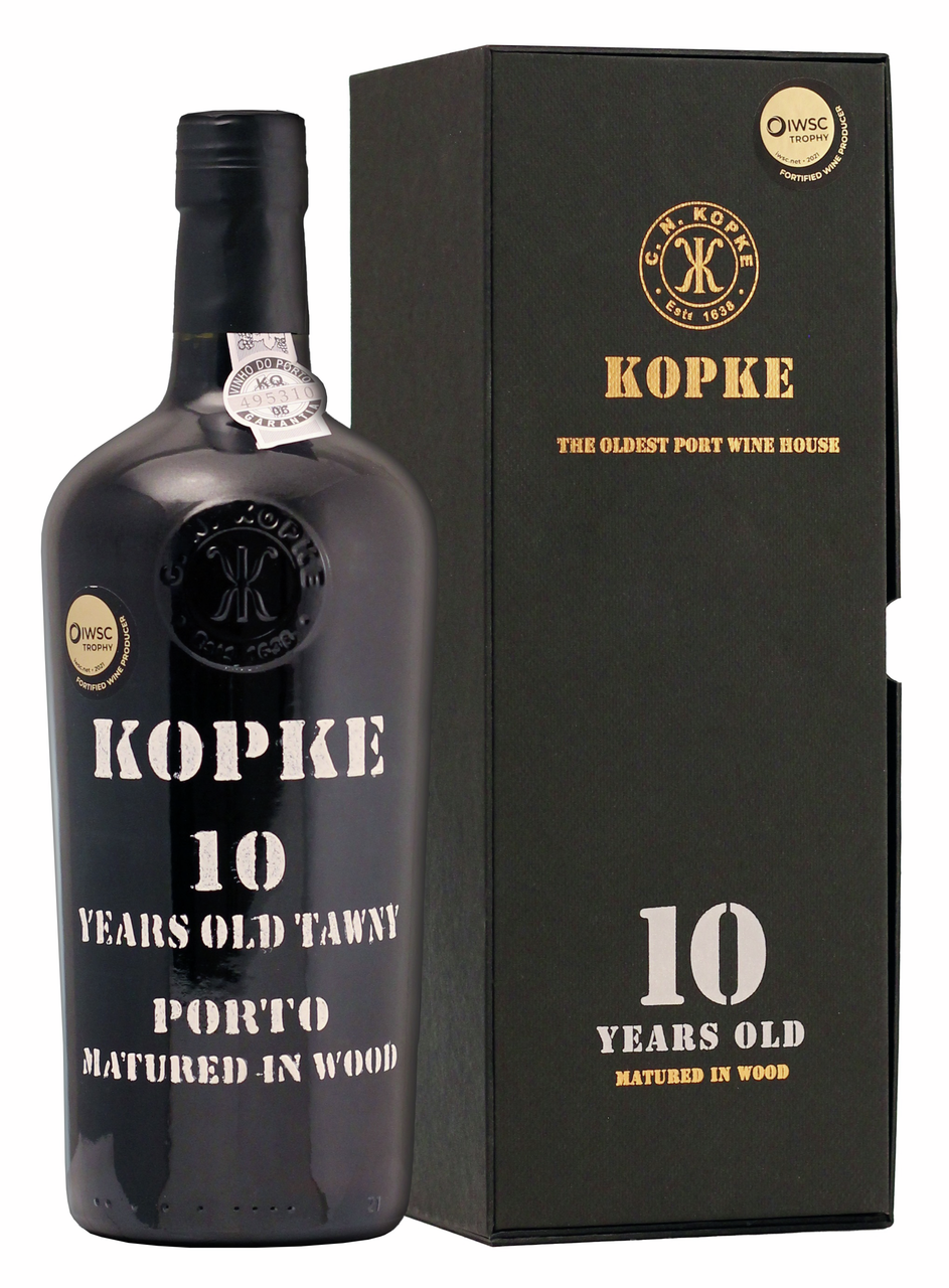 Изображение товара Портвейн Kopke Porto 10 лет, красное сладкое вино, 0.75 л в подарочной упаковке