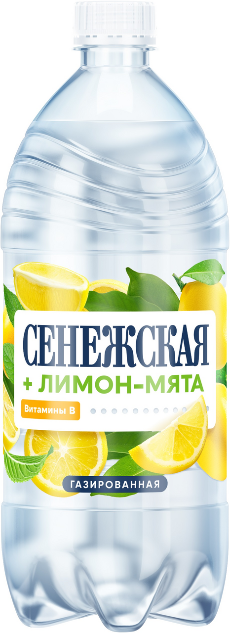 Изображение товара Вода Сенежская лимон-мята питьевая газированная, 1л