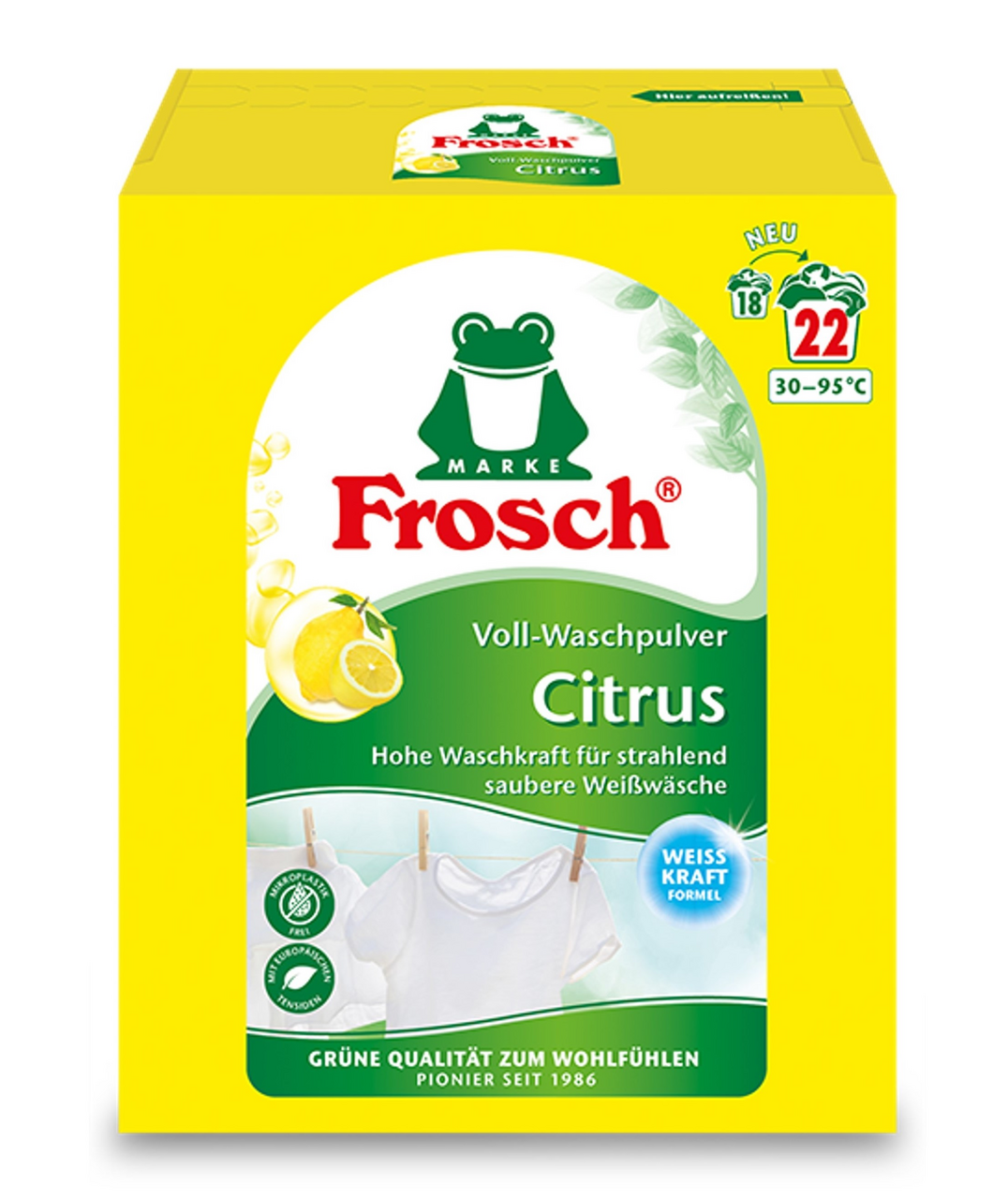 Изображение товара Стиральный порошок Frosch цитрус концентрированный 1.45кг