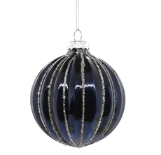 Шар елочный B&H Глубина океана синий, 8см