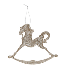 Елочное украшение ChristmasDeLux Подвеска лошадка шампань, 11.5 x 12см