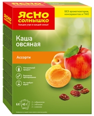 Каша овсяная Ясно солнышко абрикос-яблоко-изюм 45г x 6шт, 270г