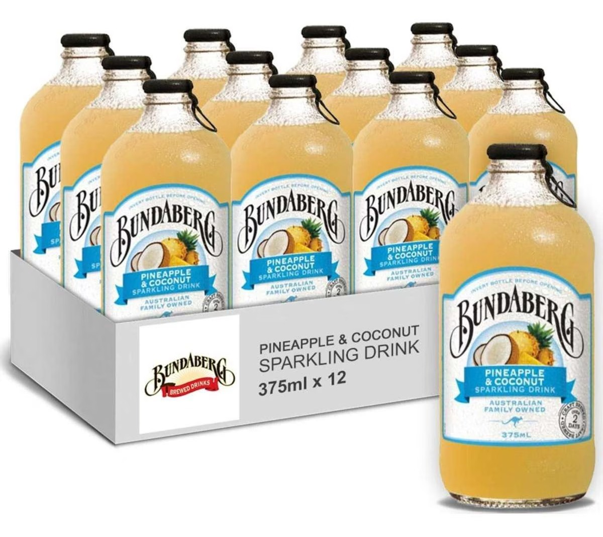 Напиток газированный Bundaberg ананас-кокос, 0.375л x 12 шт