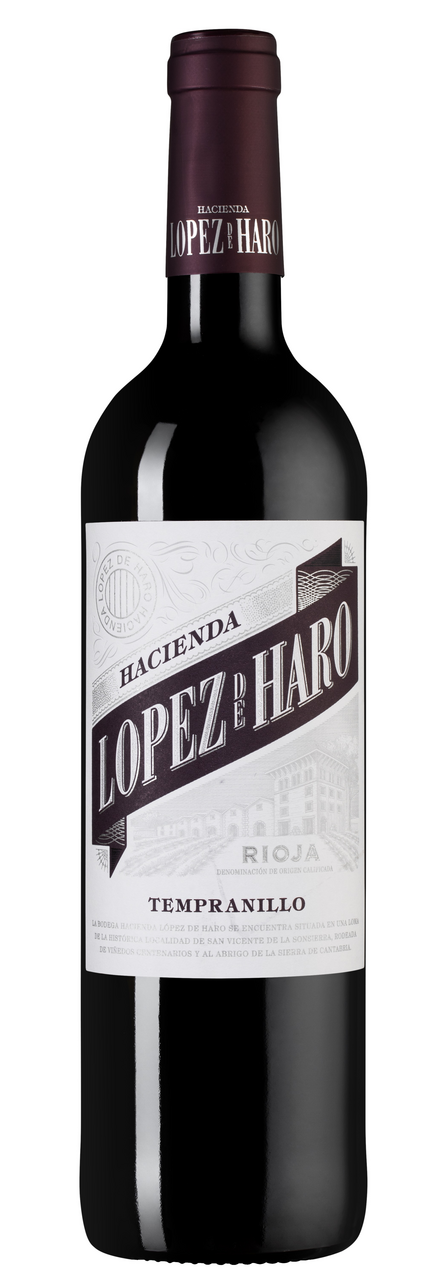 Изображение товара Вино Hacienda Lopez de Haro Tempranillo красное сухое 0.75 л из Испании