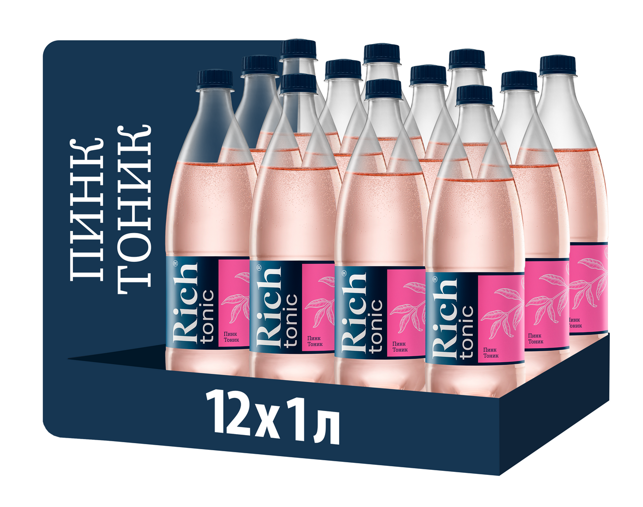 Напиток газированный Rich Pink Тоник, 1л x 12 шт купить с доставкой на дом,  цены в интернет-магазине