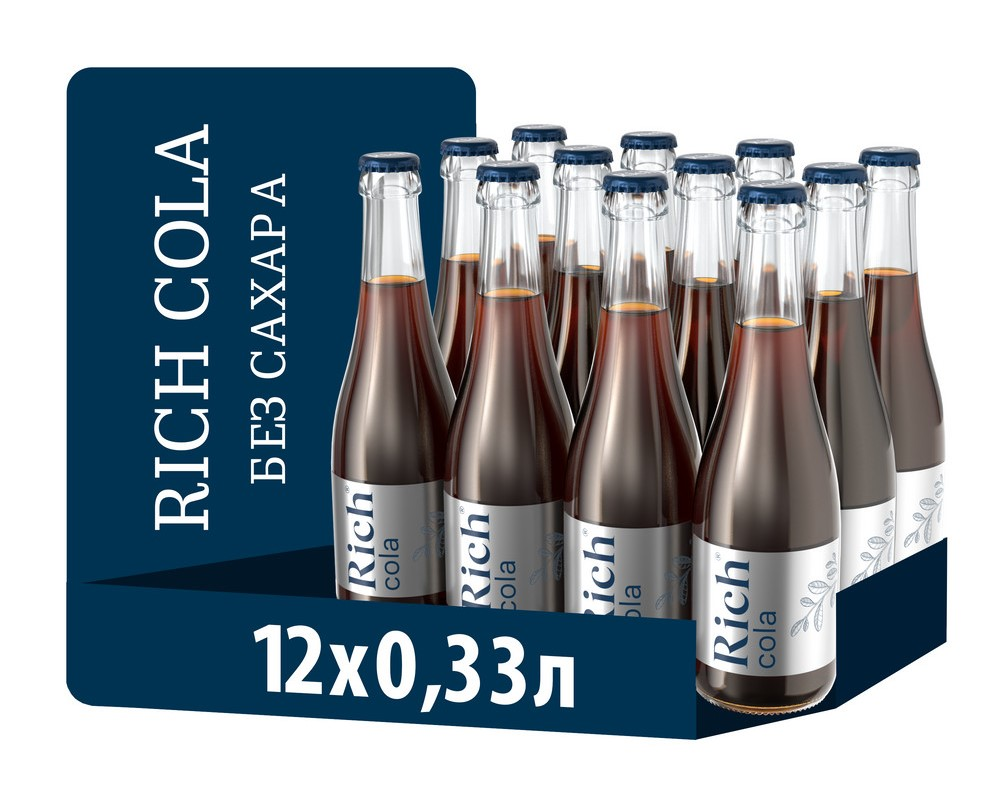 Напиток газированный Rich Cola без сахара, 330мл x 12 шт купить с доставкой  на дом, цены в интернет-магазине