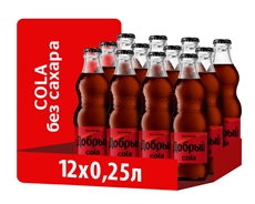 Напиток газированный Добрый Cola без сахара, 250мл x 12 шт
