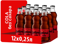 Напиток газированный Добрый Cola без сахара, 250мл x 12 шт