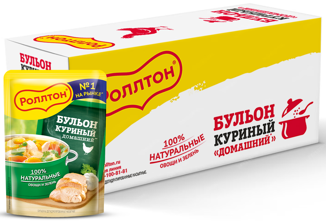 Бульон Роллтон куриный домашний, 90г х 24 шт