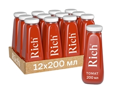 Нектар Rich томатный с солью, 200мл x 12 шт