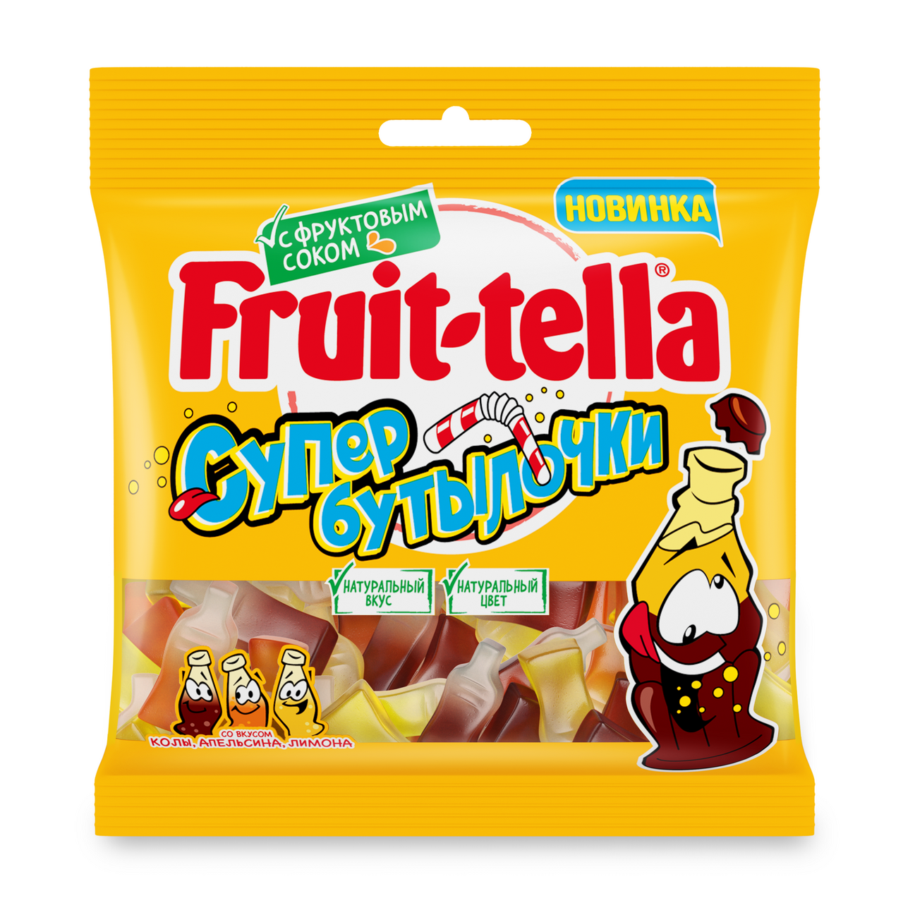 Мармелад жевательный Fruittella Супер бутылочки, 100г купить с доставкой на  дом, цены в интернет-магазине