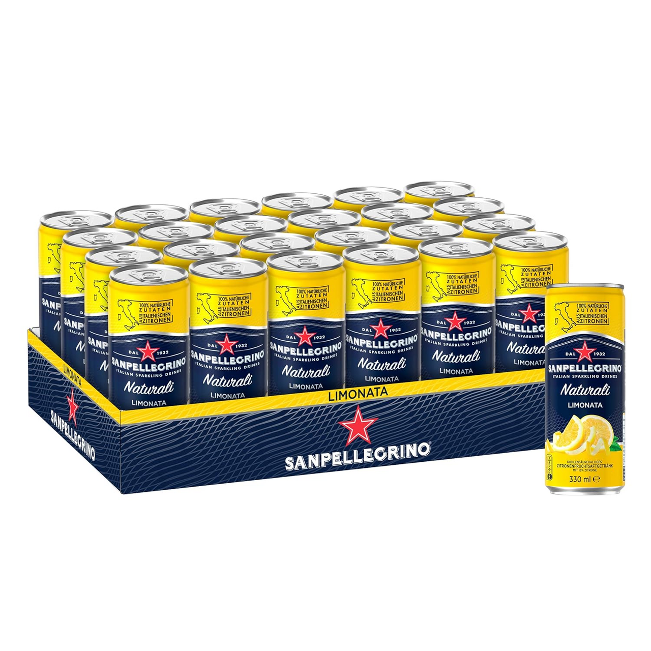 Напиток газированный Sanpellegrino Limonata лимон, 330мл x 24 шт купить с  доставкой на дом, цены в интернет-магазине