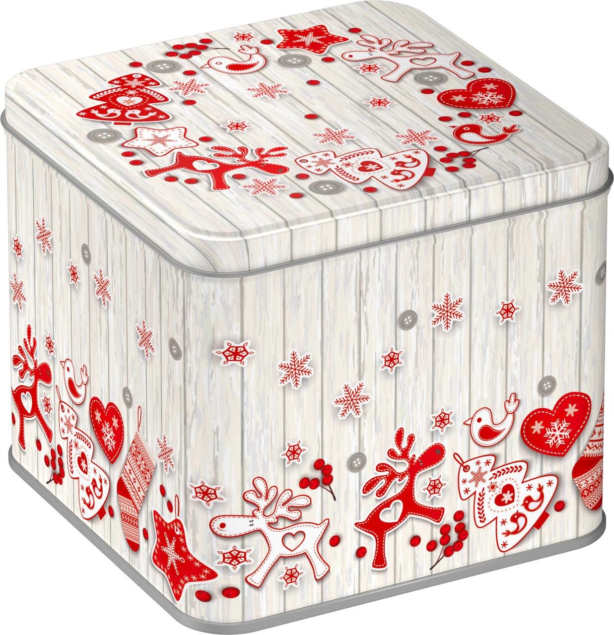 Изображение товара Квадратная жестяная банка Kukina Raffinata для хранения сладостей и продуктов 13,5x13,5 см