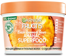 Маска для волос Garnier Fructis Superfood Ананас 3в1 для длинных и тусклых волос, 390мл