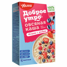 Каша овсяная Увелка ассорти с ягодами (40г x 6шт), 240г
