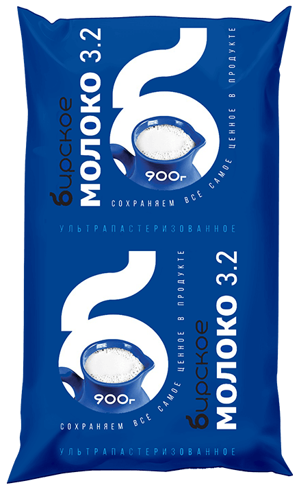 Молоко Бирское ультрапастеризованное 3.2%, 900г