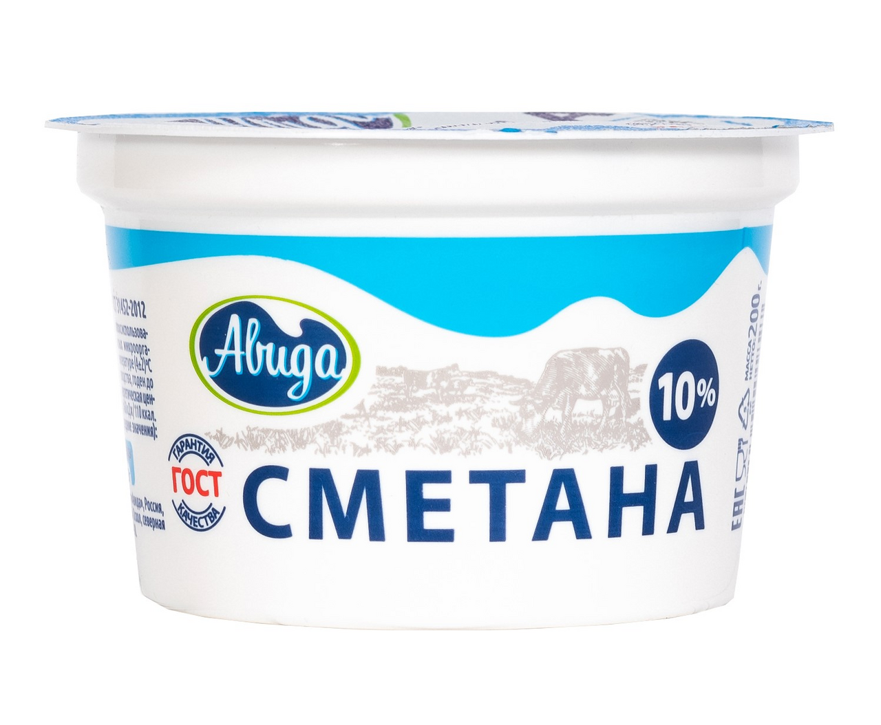 Сметана Авида 10%, 170г
