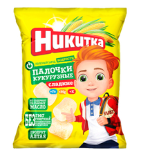 Палочки кукурузная Никитка сладкие с сахарной пудрой, 160г